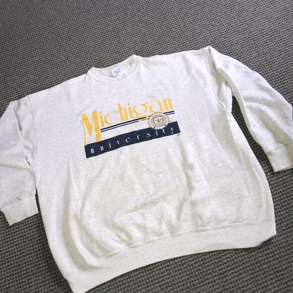 Michigan Wolverines Vintage 2XL Crewneck Pullover Sweatshirt Santee Sweats - Picture 2 of 7